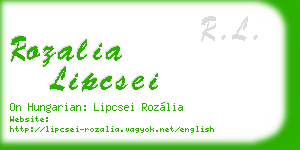 rozalia lipcsei business card